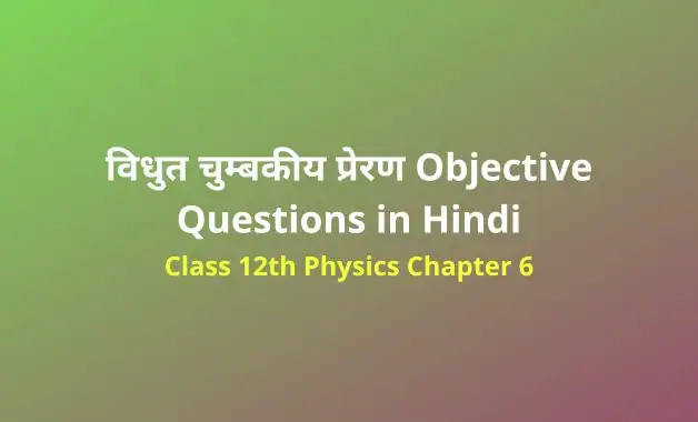 Class 12 Physics Chapter 6 Objective Questions in Hindi